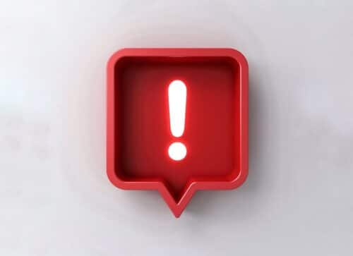 notifica d'errore che segnala la mancata timbratura del cartellino