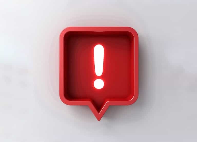 notifica d'errore che segnala la mancata timbratura del cartellino