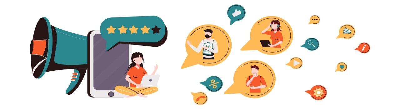 employee advovacy: grafica di dipendente che valuta il proprio brand comunicando online