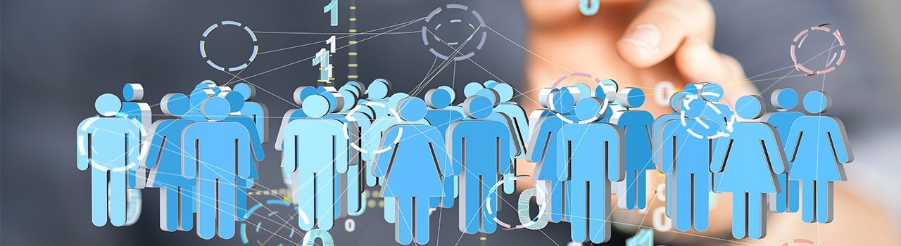 hr talent manager: gruppo di omini, uomini e donne, blu e azzurri