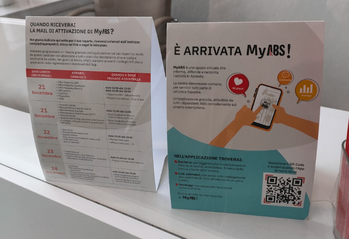 lancio app aziendale ABS: i volantini MyNet