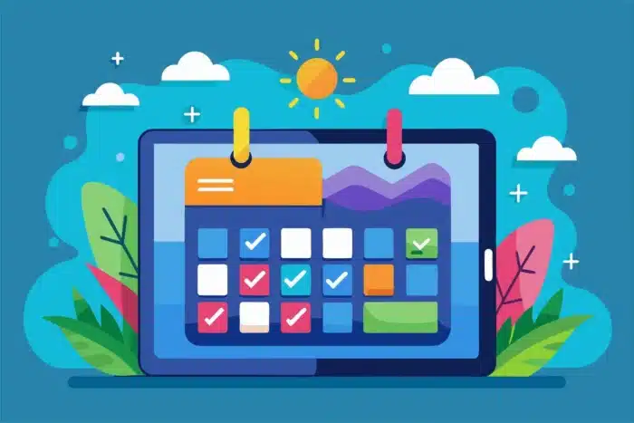 software gestione ferie e permessi: grafica fumetto di un calendario